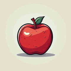 Apple. Apple hand-drawn comic illustration. Vector doodle style cartoon illustration.