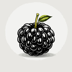 Blackberry. Blackberry hand-drawn comic illustration. Vector doodle style cartoon illustration.