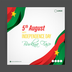 Vector illustration of Burkina Faso Independence Day social media story feed template