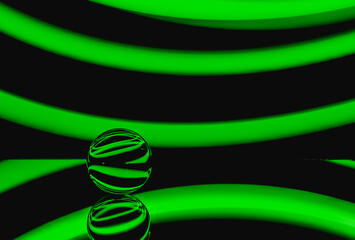 lightpainting with colors on glass sphere