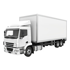 Cargo Truck with Refrigerated Compartment isolated on transparent background. Generative AI.