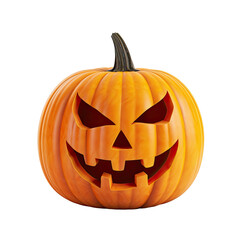 Fototapeta premium Scary Carved Jack-o-Lantern isolated on transparent background. Generative AI.