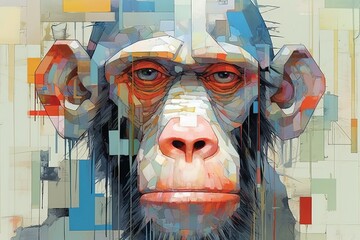猿のイラスト,Generative AI AI画像