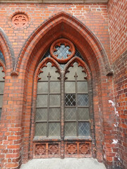 Obraz premium Fenster der historischen Marienkirche in Lübeck