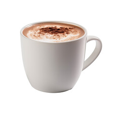 Rich and Creamy Hot Chocolate in Ceramic Mug isolated on transparent background. 