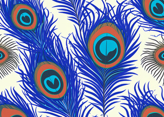 abstract peacock feather pattern created with generative ai technology