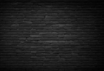 Fototapeta na wymiar Black brick wall background texture. AI generative