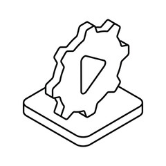 Video Setting icon, vector stock illustration.