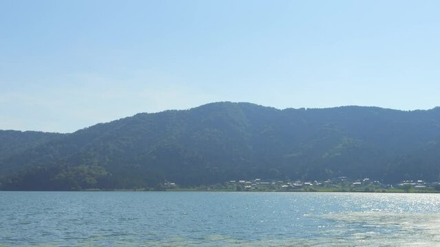 Scenery of a lake called Lake Yogo in Shiga Prefecture, Japan, summer