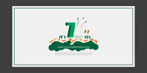 Vector illustration of Ivory Coast Independence Day social media story feed template