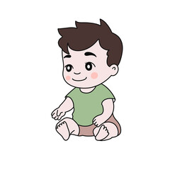 baby child illustration, cute boy