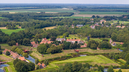 Fototapeta na wymiar Aerial drone photo of fort Bourtange in Groningen