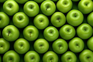 Nature organic fresh green apple. Top view of apples. Pile of freshness. Healthy fruit wallpaper