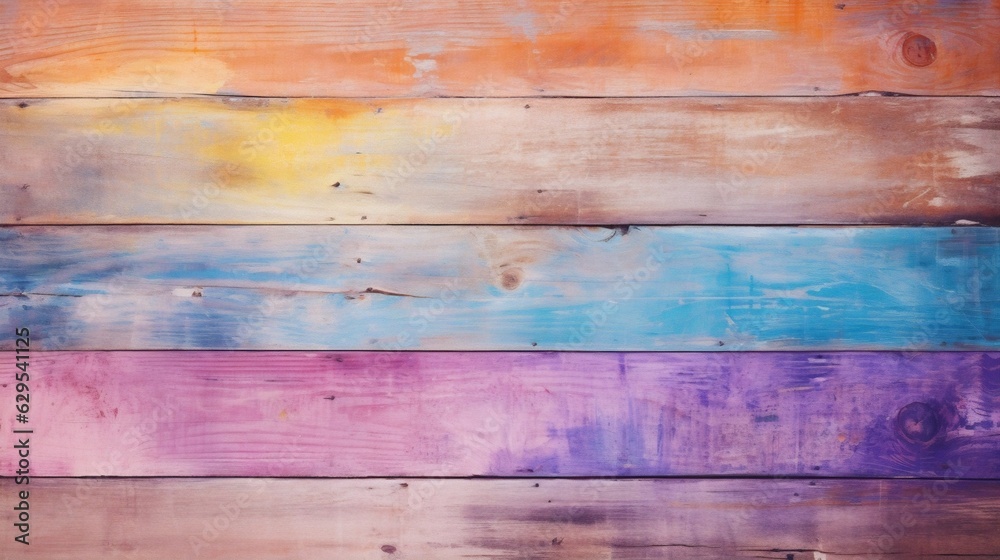 Poster generative ai : vector colorful pastel wooden background with place for your text