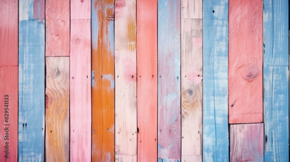 Aufkleber generative ai : vector colorful pastel wooden background with place for your text