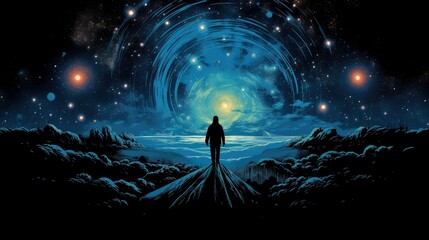 Psychic waves experimentation, psychedelia, and bold mental, emotional, cartoon style, journey into wellness with psychic waves, Generative AI illustration