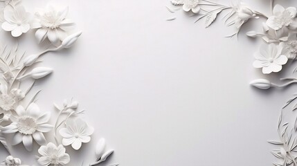 Generative AI : Wedding invitation or Mother's Day background, empty space surrounded with flowers, top view peonies