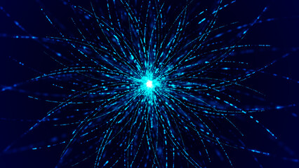 Obraz premium Futuristic background from lines. Abstract technology background. Technology concept. Big data. 3d rendering.