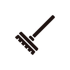 Floor brush icon.Flat silhouette version.