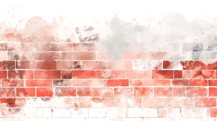 Old brick wall, watercolor style.