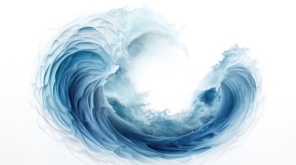 Sea wave, watercolor style on a white background.