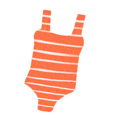Swim Suit Orange Decorative Doodle Illustration
