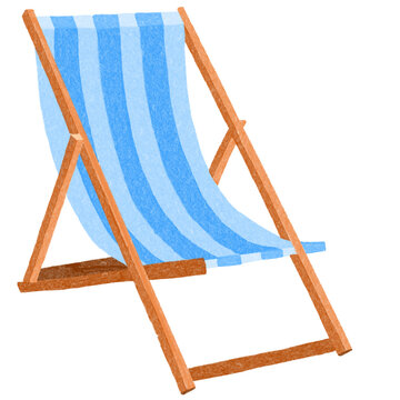 Summer Beach Chair Decorative Doodle Hand Drawn Illustration