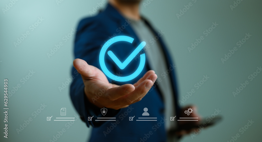 Poster quality management with quality assurance or qa and quality control or qc and improvement. standardi