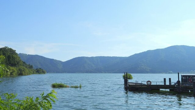Scenery of a lake called Lake Yogo in Shiga Prefecture, Japan, summer