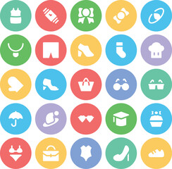 Fototapeta premium Pack of Fashion Accessories Bold Line Icons