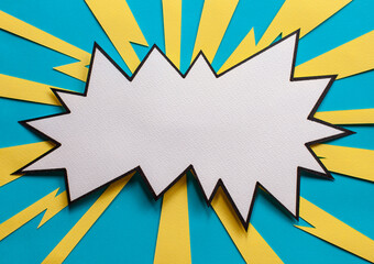 Handmade colorful paper cut background. Pop art and comic concept. Blue and yellow colors. © Юлия Ефимова