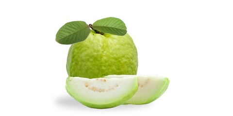 Guava fruit on a white background
