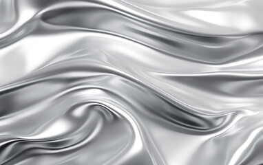 Obraz premium Abstract silver liquid background with waves