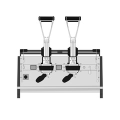 illustration of 2 group lever espresso machine