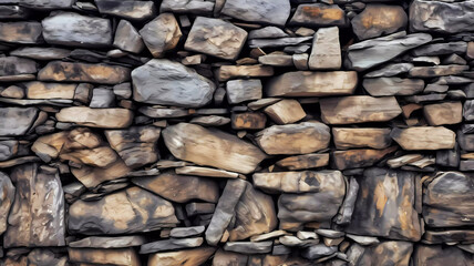 Rough stone wall texture background. Generative ai design.