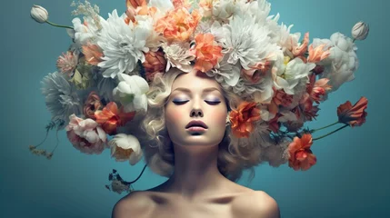 The concept of hair care with means that improve their condition. © Hryhor Denys