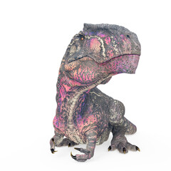 giganotosaurus is lying down on white background © DM7