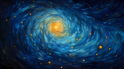 swirling vortex of stars in the night sky