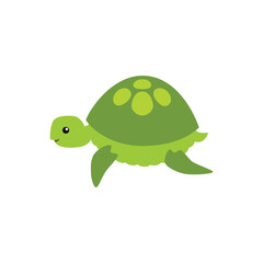 Turtle icon. Cartoon illustration of a sea animal isolated on a white background. Vector 10 EPS.