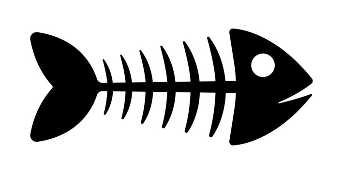 Fish bone Silhouette Fishbone Icon, Fish Skeleton