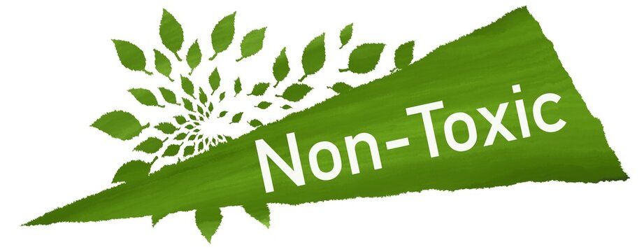 Non Toxic Green Leaves Jagged Triangle Text