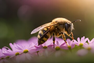 bee on flower generated by AI