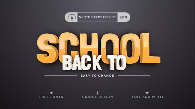 Back to School - Editable Text Effect, Font Style