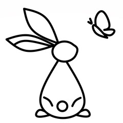 Illustration of rabbit and butterfly