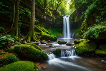 Fototapeta na wymiar waterfall in jungle Generated by ai 
