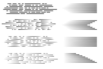 Comic speed motion lines collection. Speed Line. Lines for Comic Books. Vector illustration EPS10