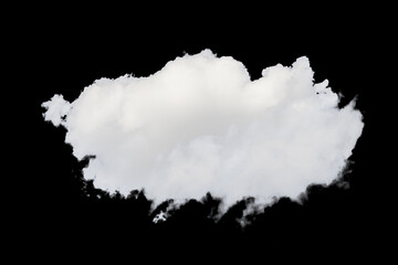 White clouds isolated on black background, mud set on black.