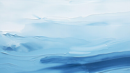 Abstract painting art background. Rough brush strokes of paint in white and blue color