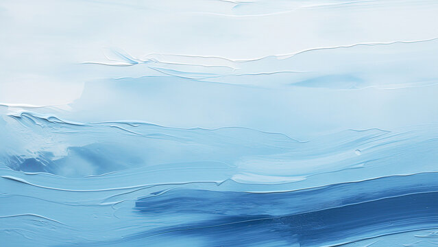 Abstract painting art background. Rough brush strokes of paint in white and blue color