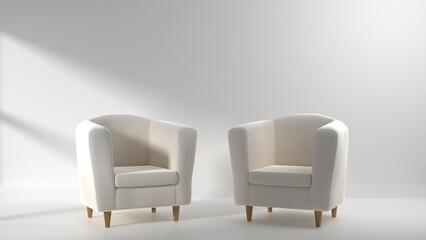 A studio scene with minimal decorations. 3D rendering